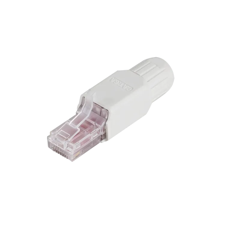 Feldkonfektionierbarer Cat.6A RJ45 Stecker, werkzeugfreie Montage