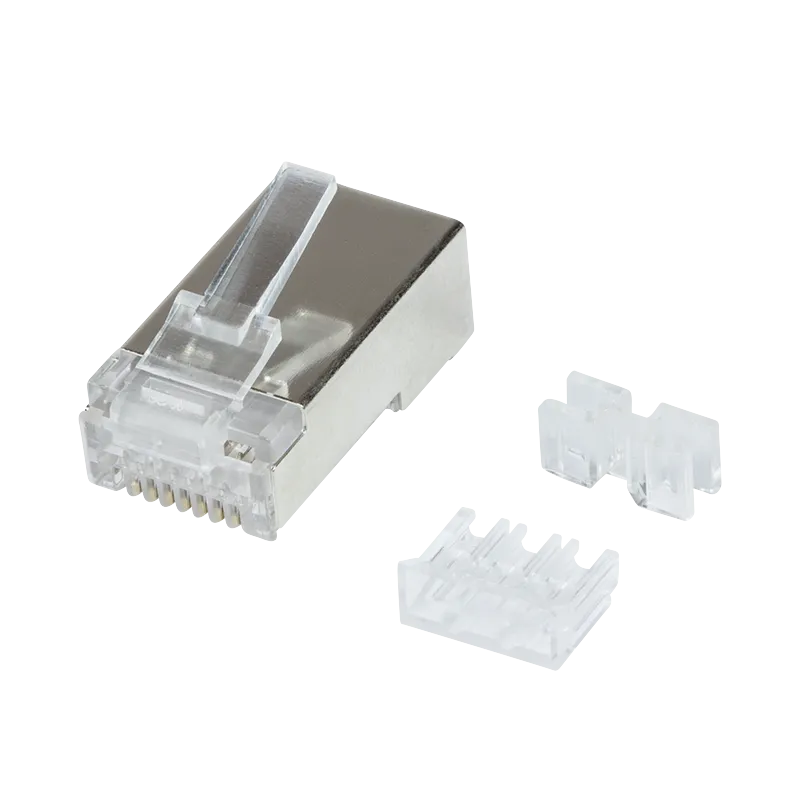 RJ45-Modularstecker Cat.6A geschirmt, mit Einfädelhilfe, 50 Stk., für starre u. flexible Adern