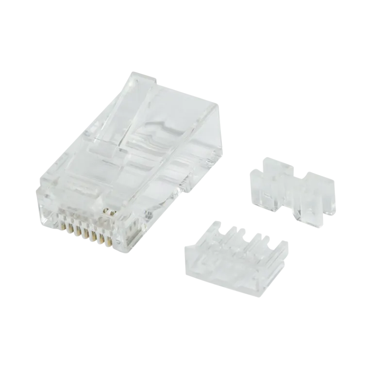 RJ45-Modularstecker Cat.6A UTP für starre u. flexible Drähte, mit Einfädelhilfe, 50 Stk.