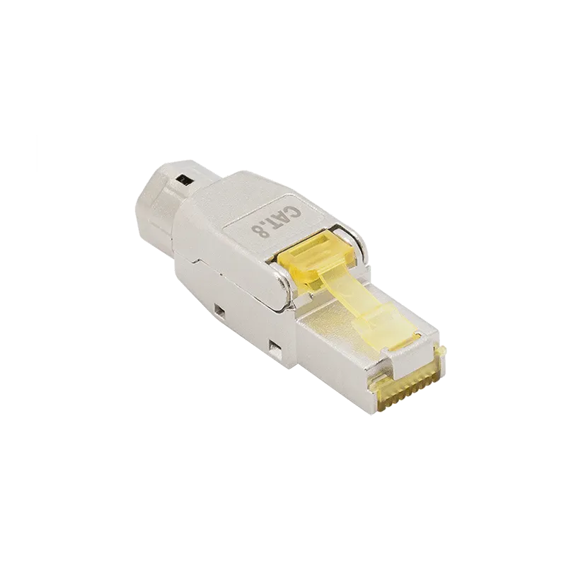 Feldkonfektionierbarer Cat.8.1 RJ45 Stecker, geschirmt, extra kurz