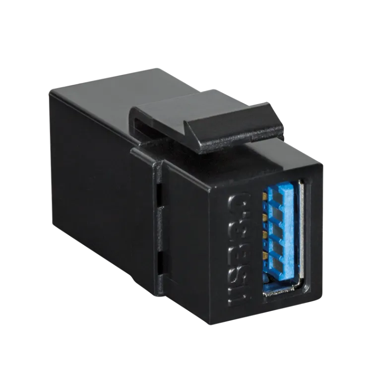USB 3.0 Keystone-Verbinder, A/F zu USB-A/F, Schwarz