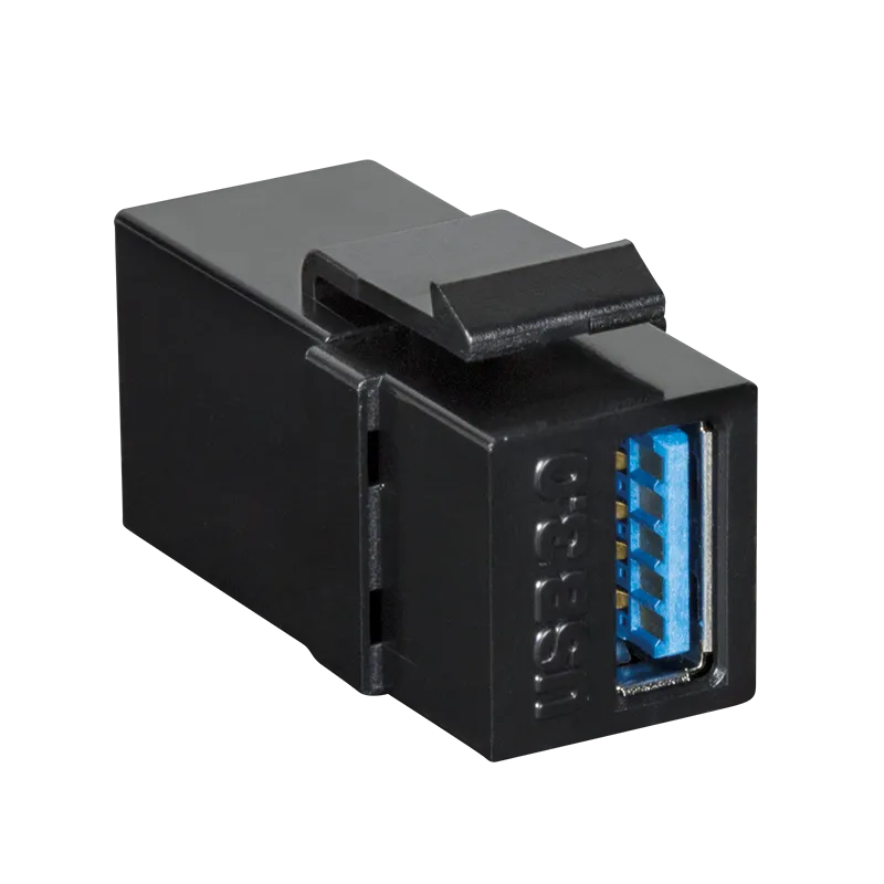 USB 3.0 Keystone-Verbinder, A/F zu USB-A/F, Schwarz