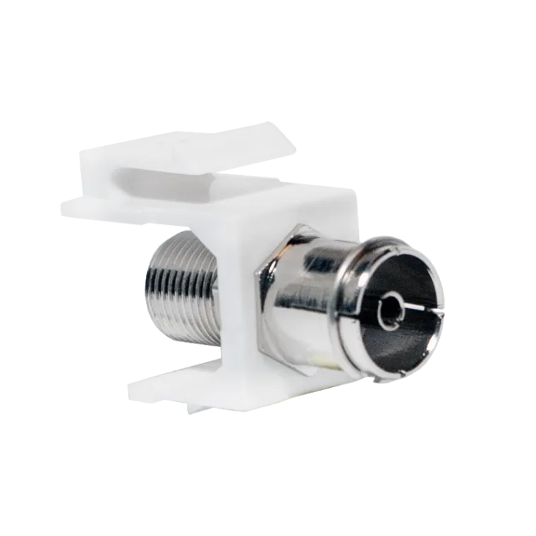 TV/SAT Keystone-Verbinder, IEC/F zuF-Type/F, 75 Ohm, Weiß