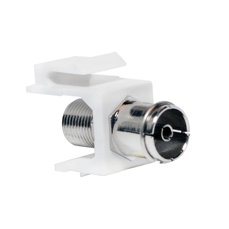 TV/SAT Keystone-Verbinder, IEC/F zuF-Type/F, 75 Ohm, Weiß