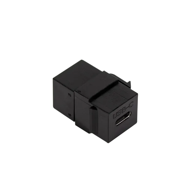 USB 3.1 Gen2 Type-C Keystone-Verbinder, C/F zu USB-C/F, PD, Schwarz