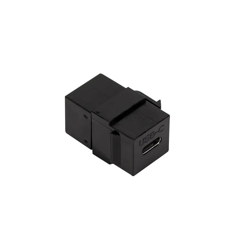 USB 3.1 Gen2 Type-C Keystone-Verbinder, C/F zu USB-C/F, PD, Schwarz