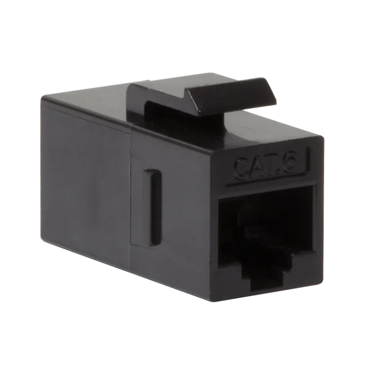 Cat.6 Keystone Kupplung 2 x RJ45 UTP, 14,5 mm breit, Schwarz