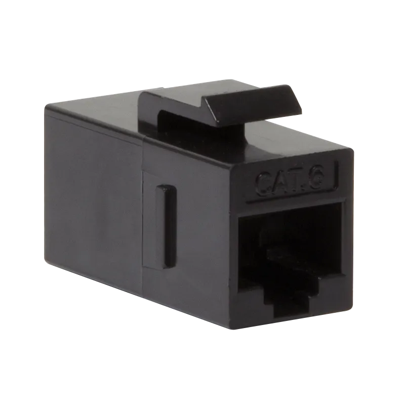 Cat.6 Keystone Kupplung 2 x RJ45 UTP, 14,5 mm breit, Schwarz