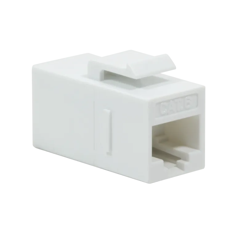 Cat.6 Keystone Kupplung 2 x RJ45 UTP 14,5 mm breit, Weiß