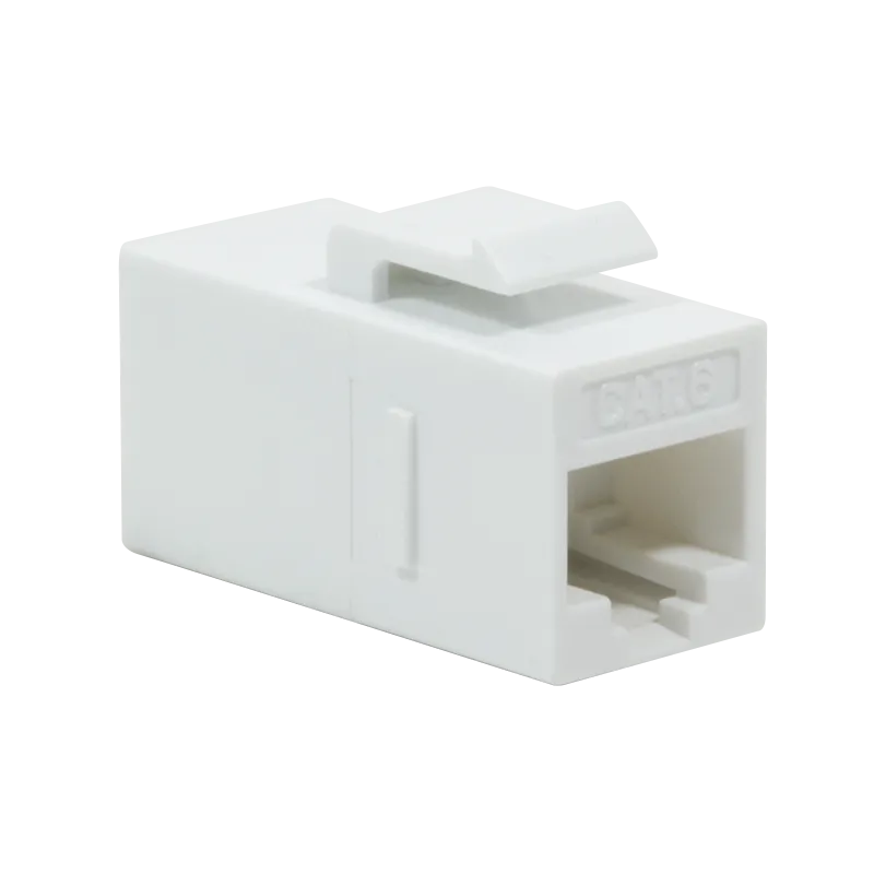 Cat.6 Keystone Kupplung 2 x RJ45 UTP 14,5 mm breit, Weiß