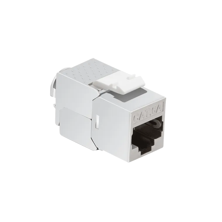 Cat.6A Keystone Buchse STP 22-26 AWG, werkzeuglos, nur 14,5 mm breit
