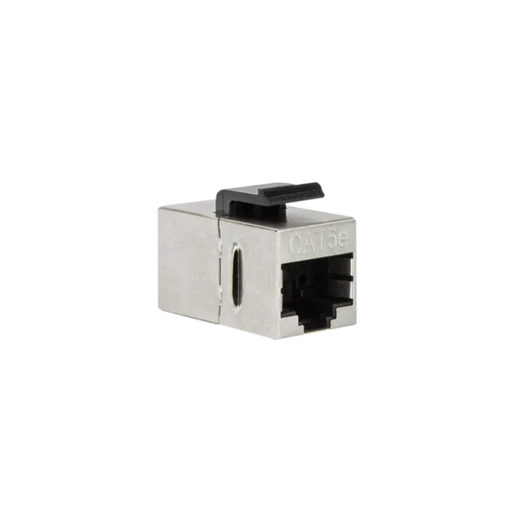 Cat.5e Keystone Kupplung 2 x RJ45 STP, 14,5 mm breit, Metallgehäuse
