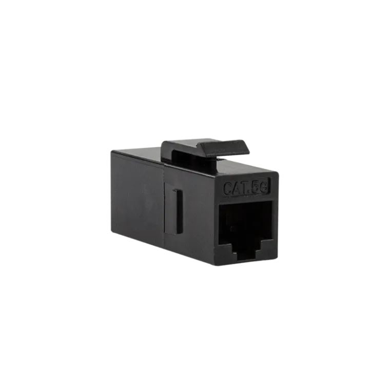 Cat.5e Keystone Kupplung 2 x RJ45 UTP, 14,5 mm breit, Schwarz