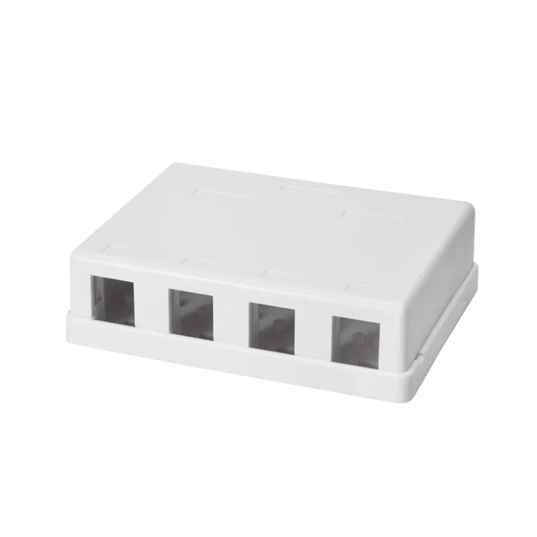 Leergehäuse für 4 Keystone Module, Aufputz, Weiß