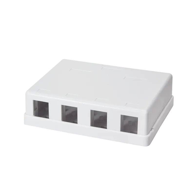 Leergehäuse für 4 Keystone Module, Aufputz, Weiß