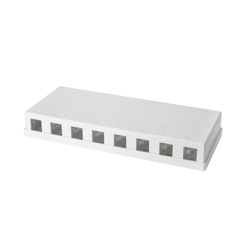 Leergehäuse für 8 Keystone Module, Aufputz, Weiß