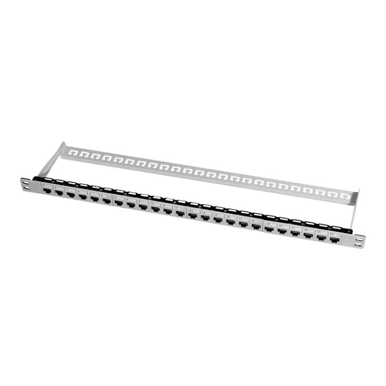 19" Patchpanel für 24 Keystone Module, 0,5 HE, unbestückt, Grau