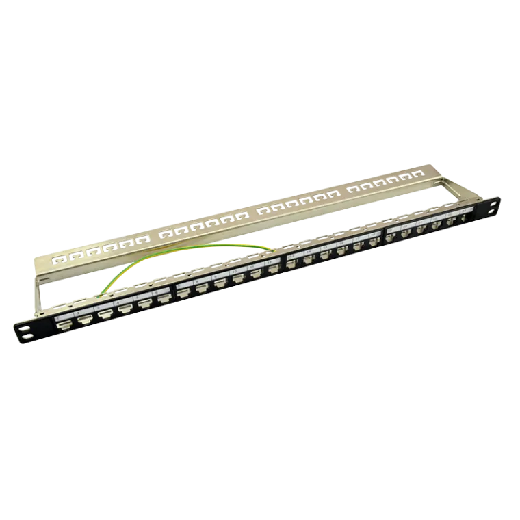 19" Patchpanel für 24 Keystone Module, 0,5 HE, unbestückt, Schwarz