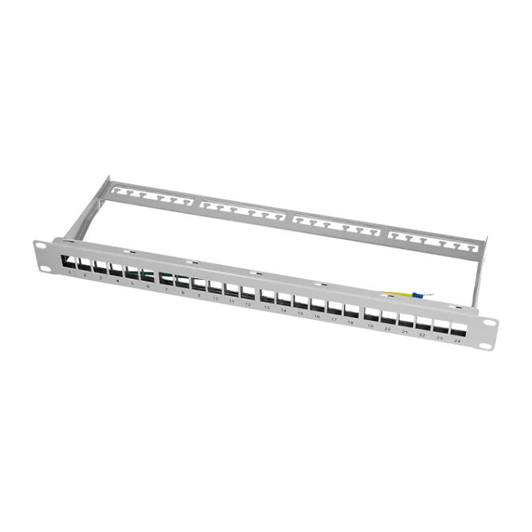 19" Patchpanel für 24 Keystone Module, 1 HE, unbestückt, Grau