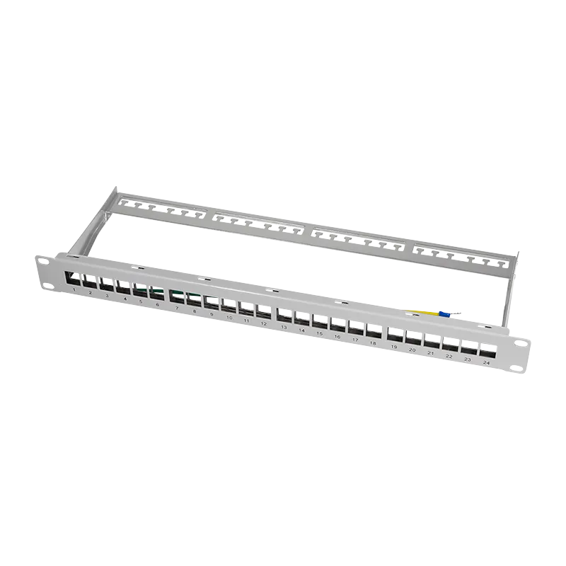 19" Patchpanel für 24 Keystone Module, 1 HE, unbestückt, Grau