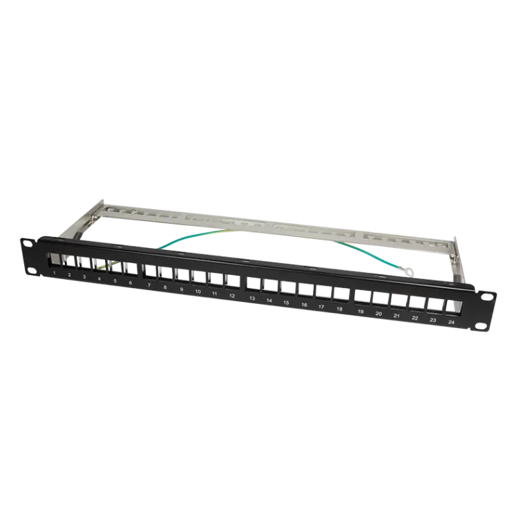 19" Patchpanel für 24 Keystone Module, 1 HE, unbestückt, Schwarz