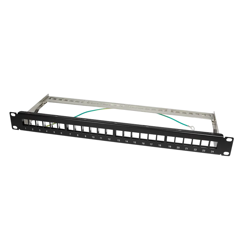 19" Patchpanel für 24 Keystone Module, 1 HE, unbestückt, Schwarz