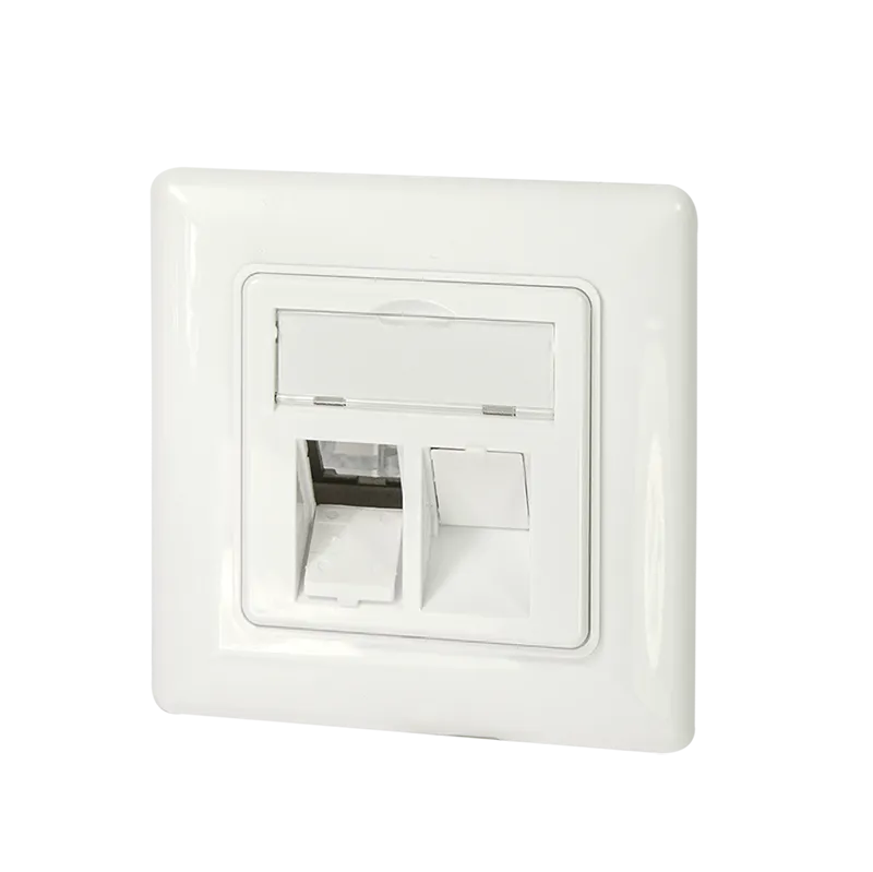 Unterputzdose für 2 Keystone-Module, 45° Schrägauslass, designkompatibel, Reinweiß