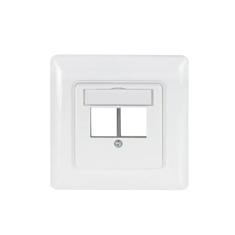 Unterputzdose für 2 Keystone-Module, gerader Auslass, Signalweiß