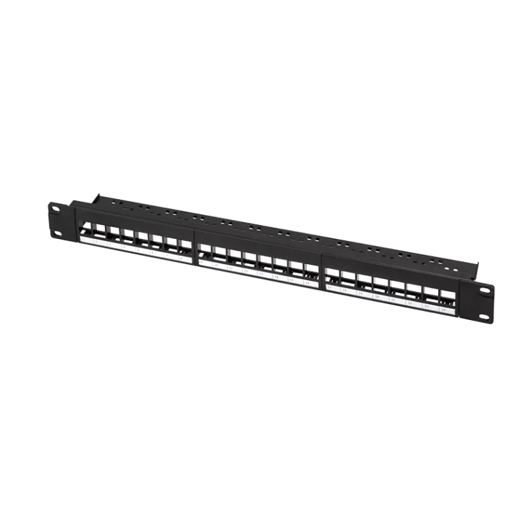 19" Patchpanel für 24 Keystone Module, 1 HE, unbestückt, 1 HE, Schwarz