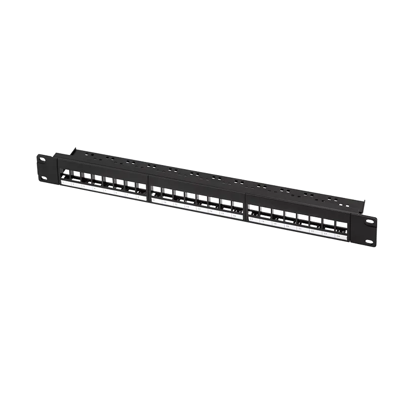 19" Patchpanel für 24 Keystone Module, 1 HE, unbestückt, 1 HE, Schwarz