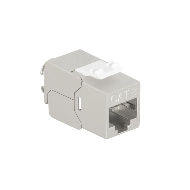 Cat.8.1 Keystone Buchse STP 22-26 AWG, werkzeuglos, nur 14,5 mm breit