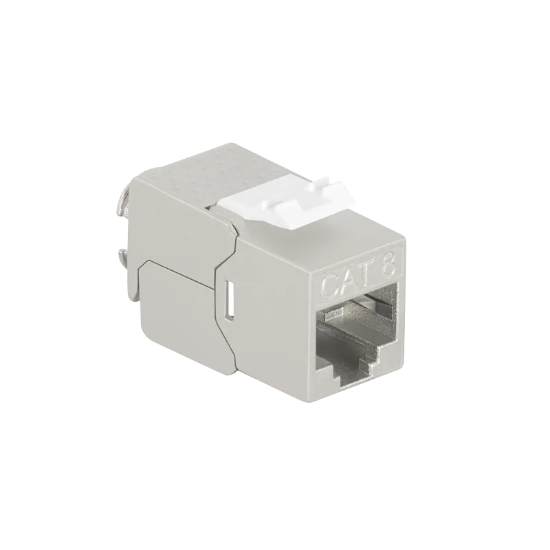 Cat.8.1 Keystone Buchse STP 22-26 AWG, werkzeuglos, nur 14,5 mm breit