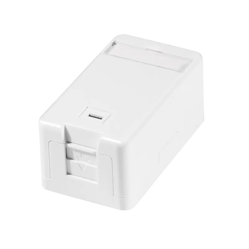 Aufputzdose für 1 Keystone Modul, mit Verschlussklappe, Weiß