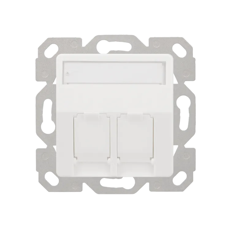 Wanddose UP/50 für 2 Keystone-Module, Kupfer/LWL, Reinweiß