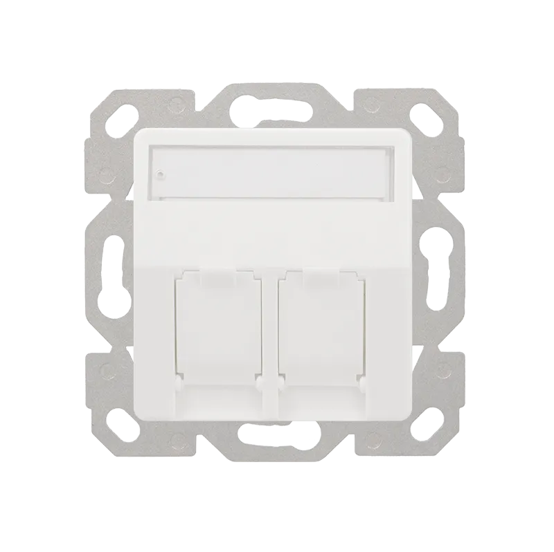 Wanddose UP/50 für 2 Keystone-Module, Kupfer/LWL, Reinweiß