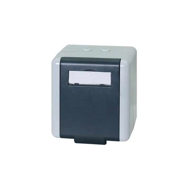 Outdoor Aufputzdose für 2 RJ45 Cat.6A Keystone Module, IP44
