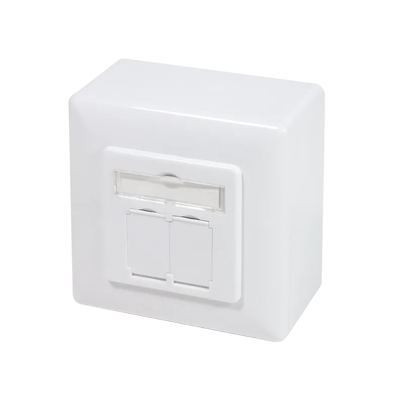 Cat.6 Netzwerkdose UP+AP 2xRJ45 geschirmt, Signalweiß
