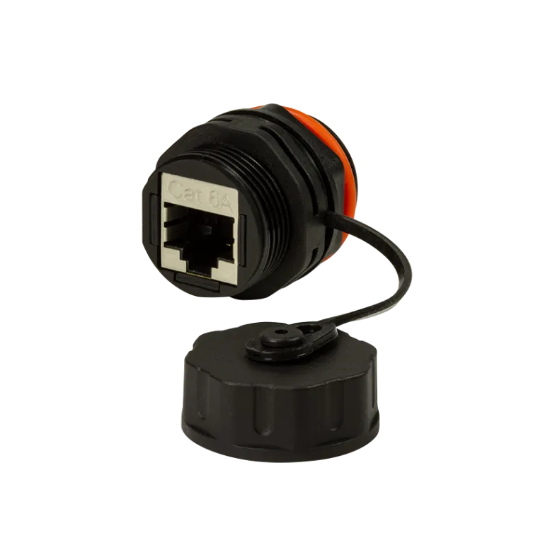 Cat.6A Outdoor Schraub-Kupplung 2 x RJ45, IP68