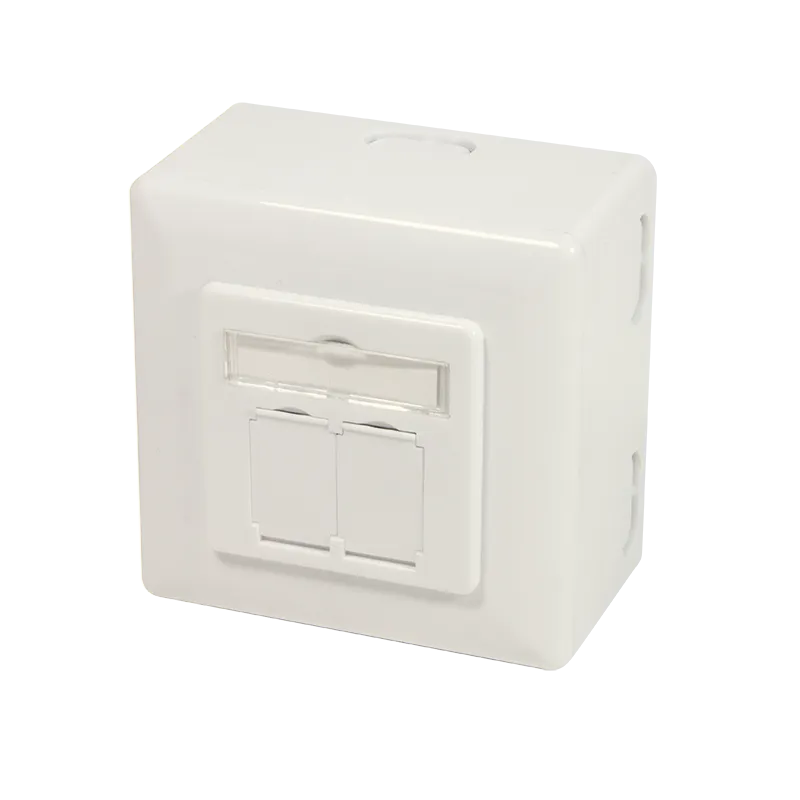 Cat.6A Netzwerkdose UP+AP 2 x RJ45 geschirmt, Reinweiß