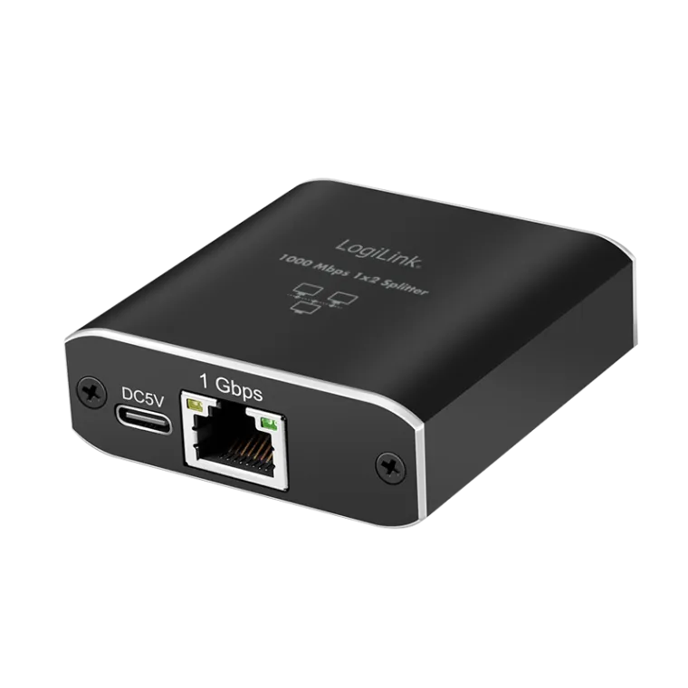 Gigabit-Ethernet-Splitter 1 auf 2, 1000 Mbit/s, mit USB-Stromversorgung