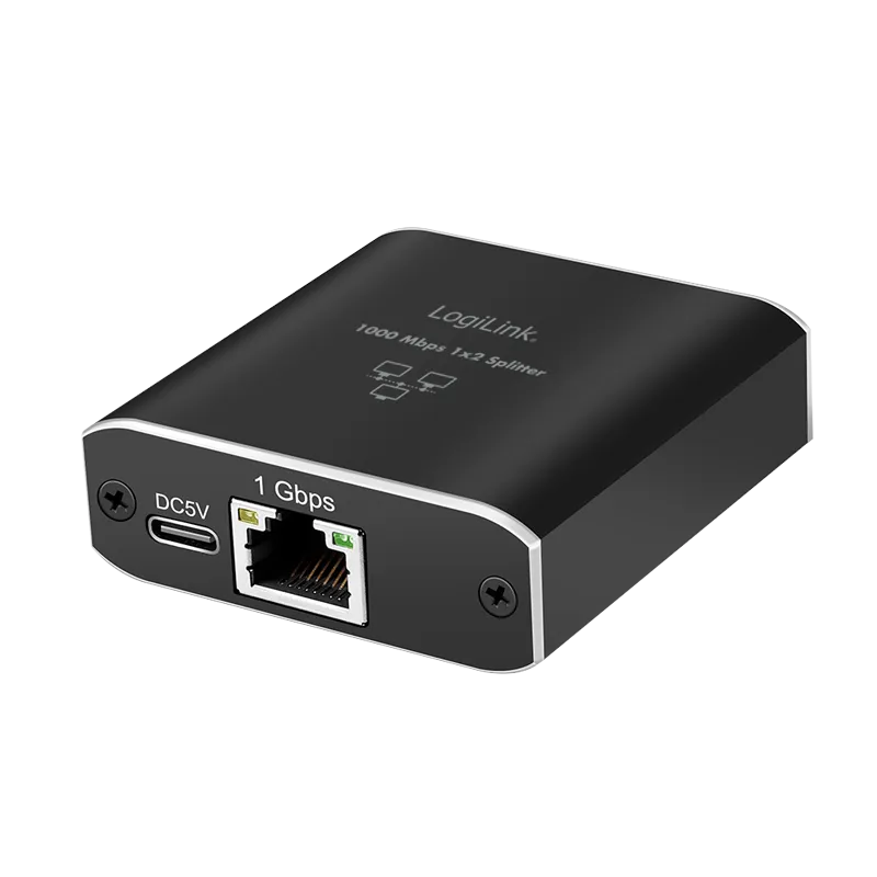 Gigabit-Ethernet-Splitter 1 auf 2, 1000 Mbit/s, mit USB-Stromversorgung