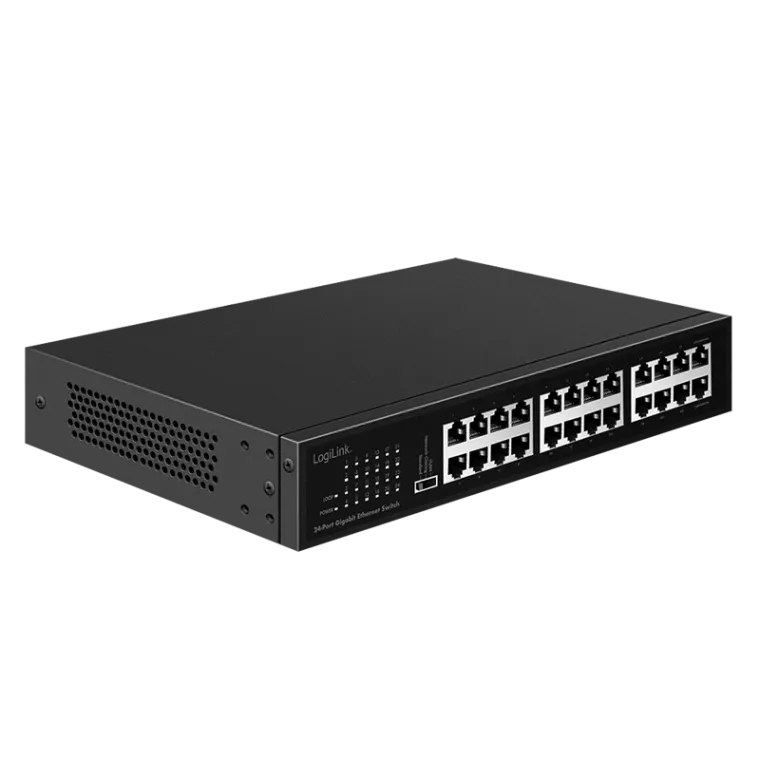 24-Port Gigabit Ethernet Netzwerk Switch, Tischaufstellung oder 19" Einbau