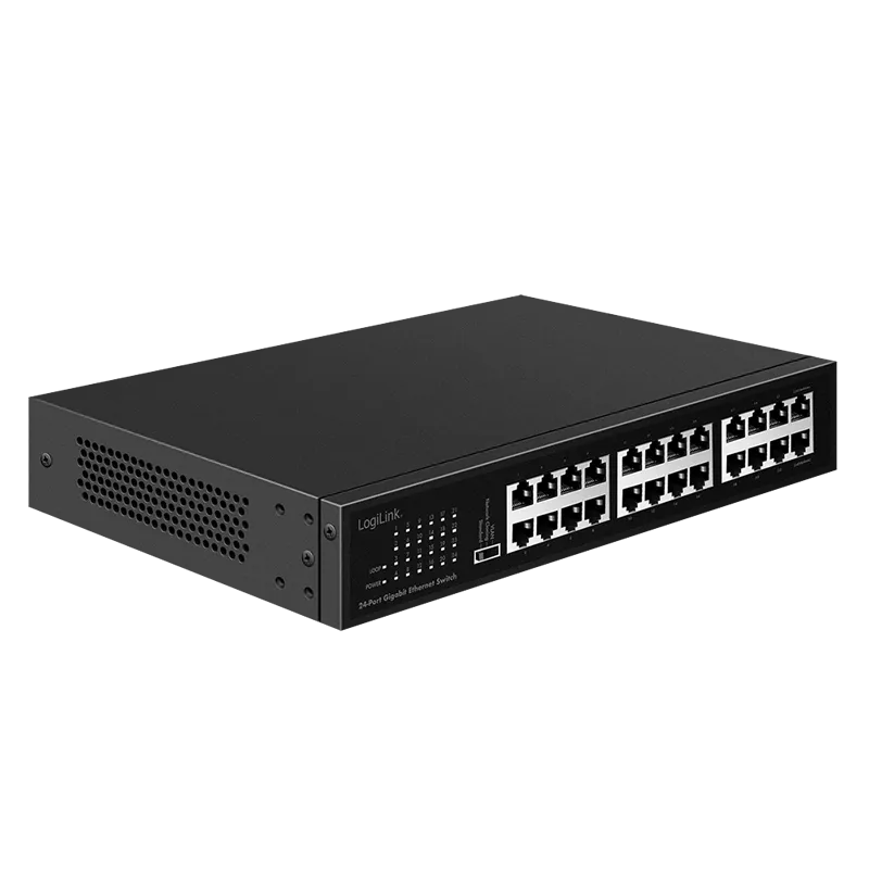 24-Port Gigabit Ethernet Netzwerk Switch, Tischaufstellung oder 19" Einbau