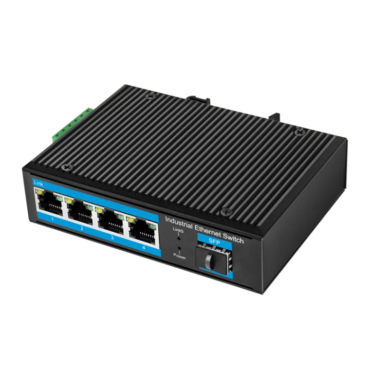 Industrial Gigabit Ethernet Switch, 4-Port 1000 Mbit/s + 1 Port SFP