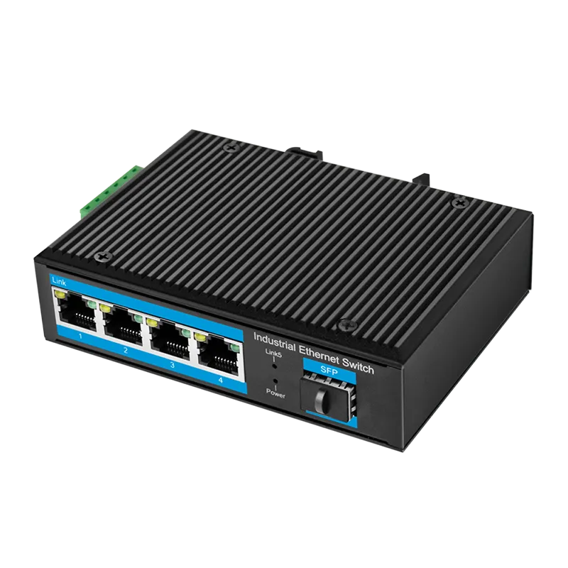 Industrial Gigabit Ethernet Switch, 4-Port 1000 Mbit/s + 1 Port SFP