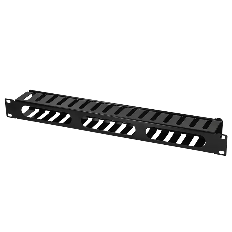 19" Rangierpanel mit Frontklappe, 1 HE, Schwarz