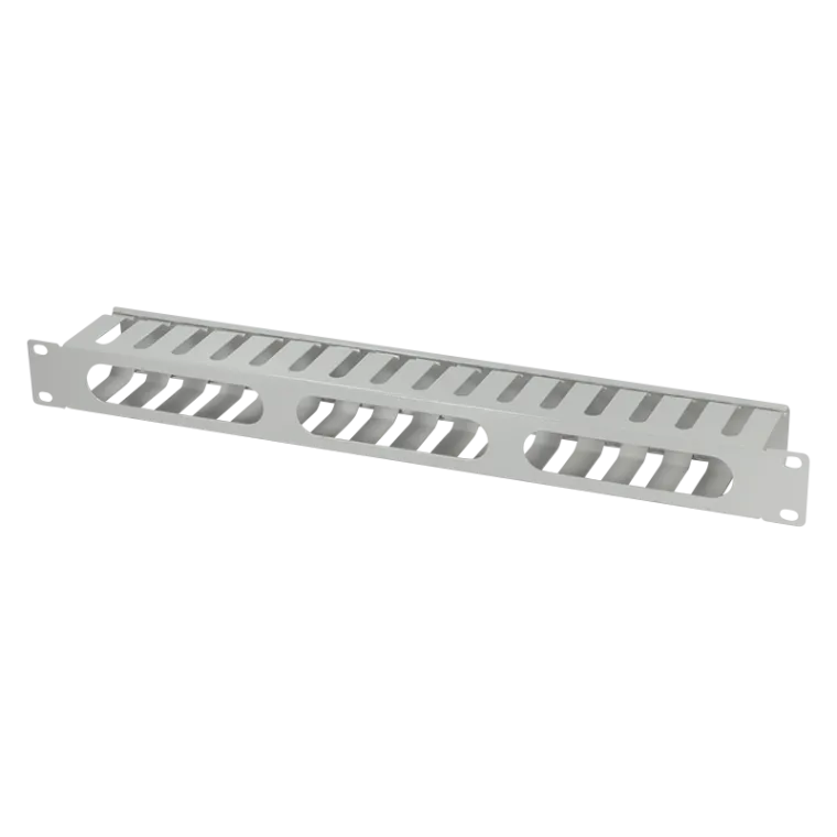 19" Rangierpanel mit Frontklappe, 1 HE, Grau