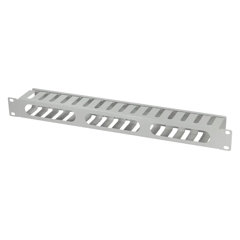 19" Rangierpanel mit Frontklappe, 1 HE, Grau