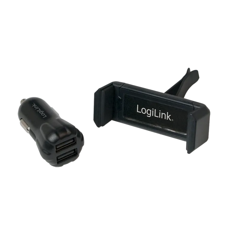 USB Kfz Ladegerät + Smartphone Halterung im Set