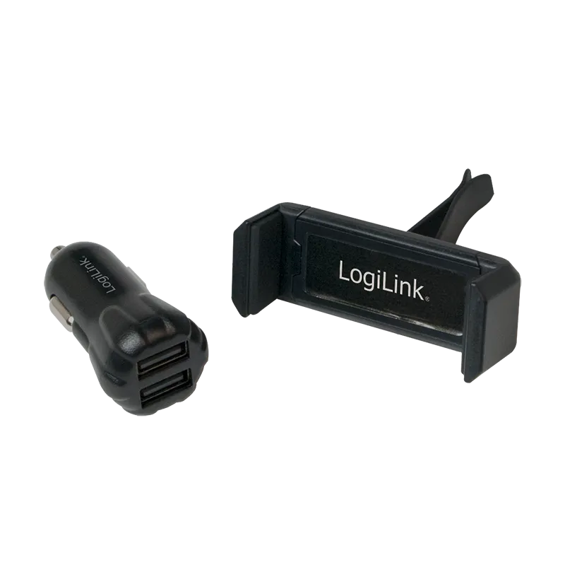 USB Kfz Ladegerät + Smartphone Halterung im Set